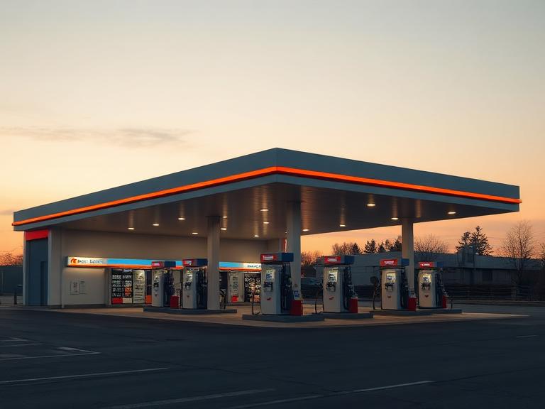 Posto de combustíveis preparado para operar com banhos automatizados